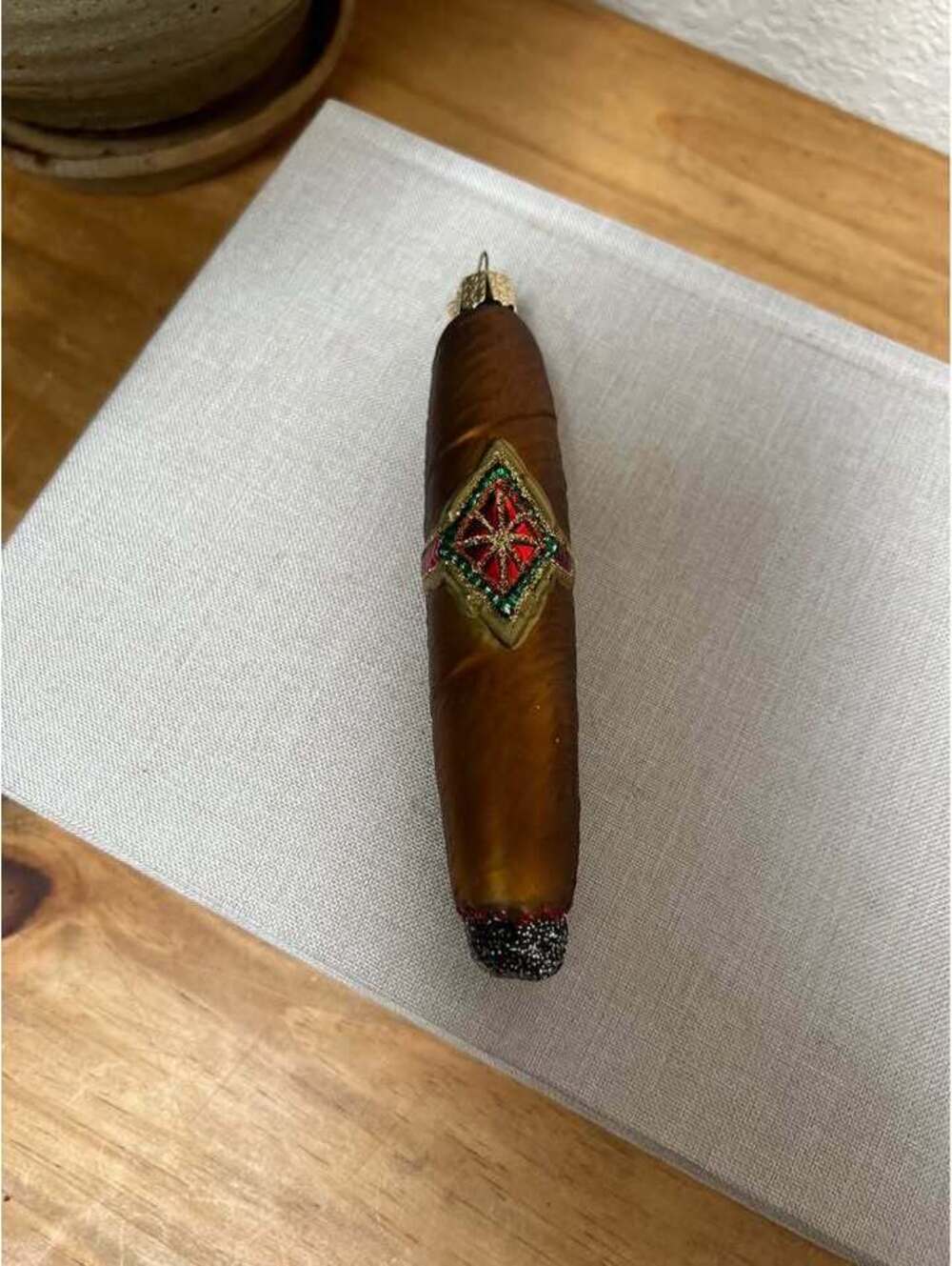 Cigar Glass Christmas Ornament